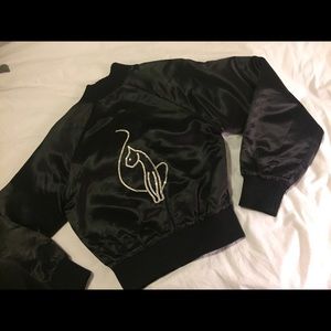 Baby Phat Logo Bomber Jacket, Black Sz S